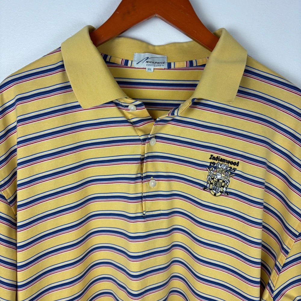 Vintage Nick Price Indianwood‎ 1925 Striped Golf Polo Shirt XXL Menswear
